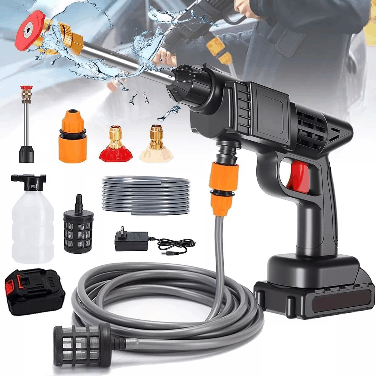 Portable Battery Pressure Washer – Cordless High-Pressure Cleaner