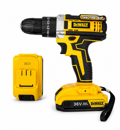 Cordless Drill Driver Kit with 2 Batteries, Charger & 50+ Piece Bit Set
