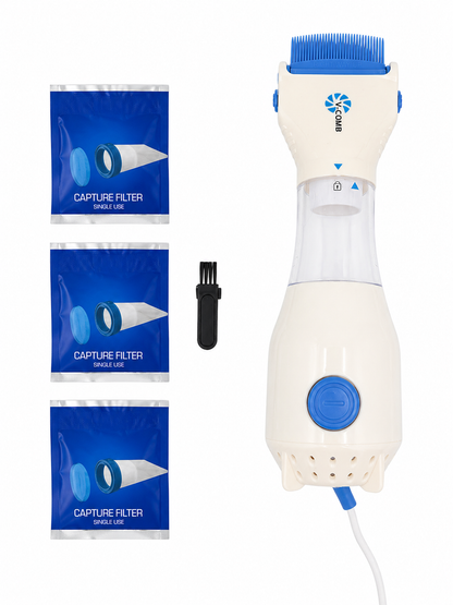 V-Comb Professional Lice Removal Kit – Natural, Non-Toxic Electronic Head Lice Comb – Safe for Kids & Adults