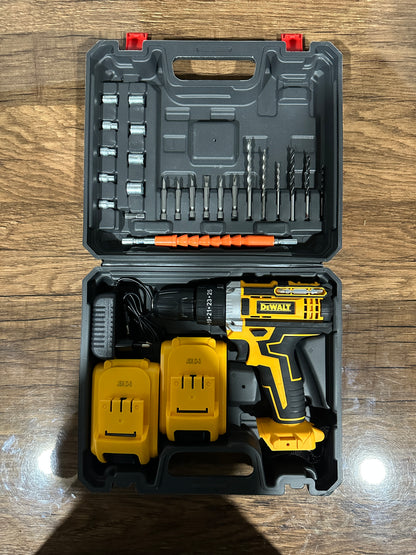 Cordless Drill Driver Kit with 2 Batteries, Charger & 50+ Piece Bit Set