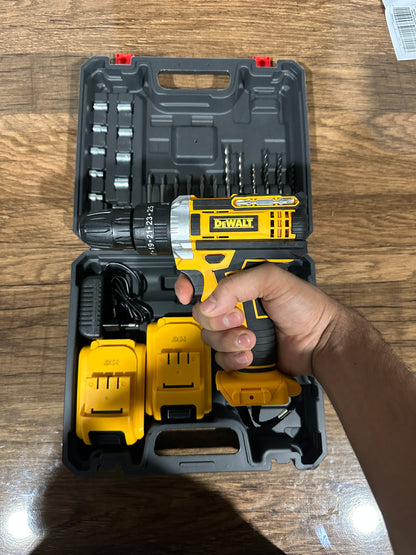 Cordless Drill Driver Kit with 2 Batteries, Charger & 50+ Piece Bit Set
