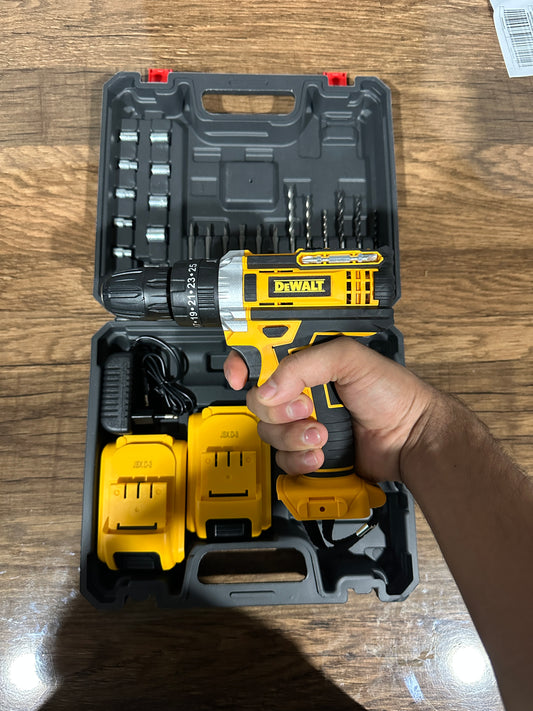 Cordless Drill Driver Kit with 2 Batteries, Charger & 50+ Piece Bit Set
