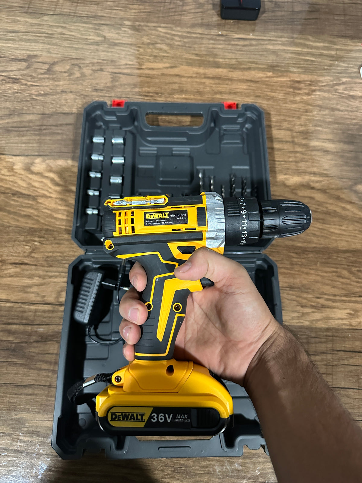 Cordless Drill Driver Kit with 2 Batteries, Charger & 50+ Piece Bit Set
