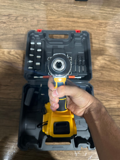 Cordless Drill Driver Kit with 2 Batteries, Charger & 50+ Piece Bit Set