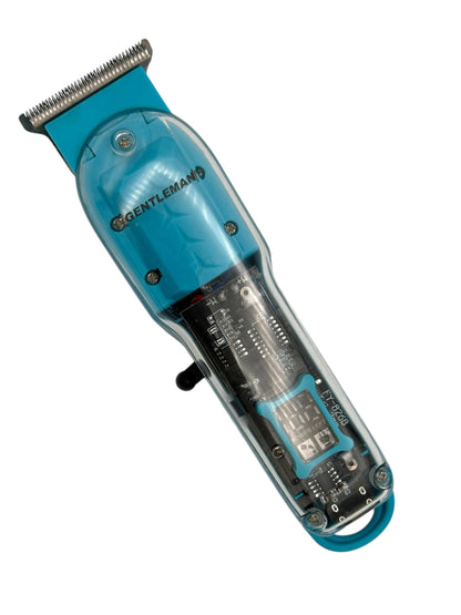 Professional Cordless Hair Trimmer for Men – GENTLEMAN Transparent T-Blade Barber Clipper – Zero-Gapped Detailer & Beard Grooming Kit